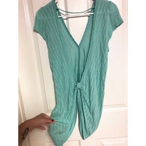 Firm! Poetry open back button down blouse